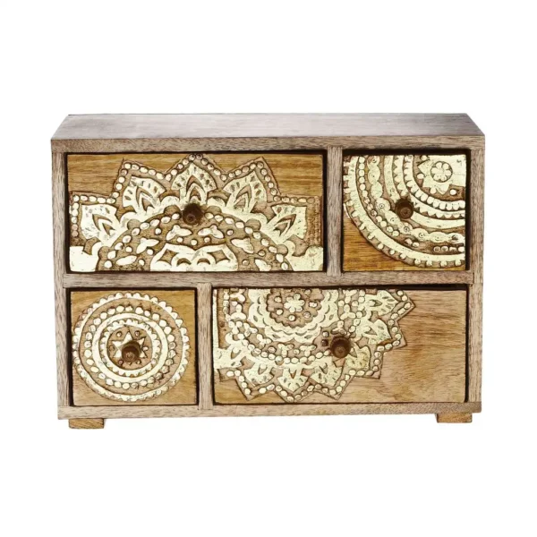 BALI deco cabinet mangowood h22cm, gold - Image 3