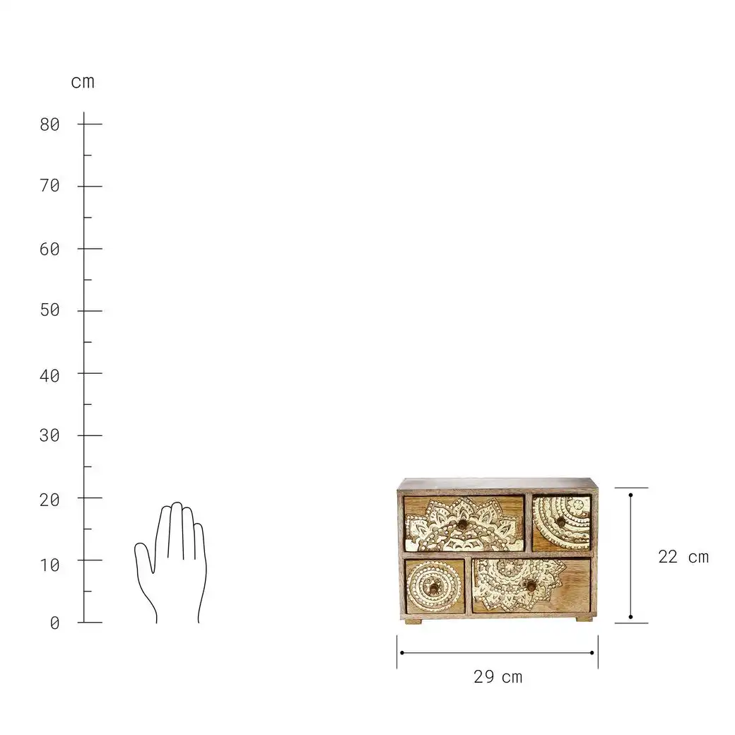 BALI deco cabinet mangowood h22cm, gold - Image 7